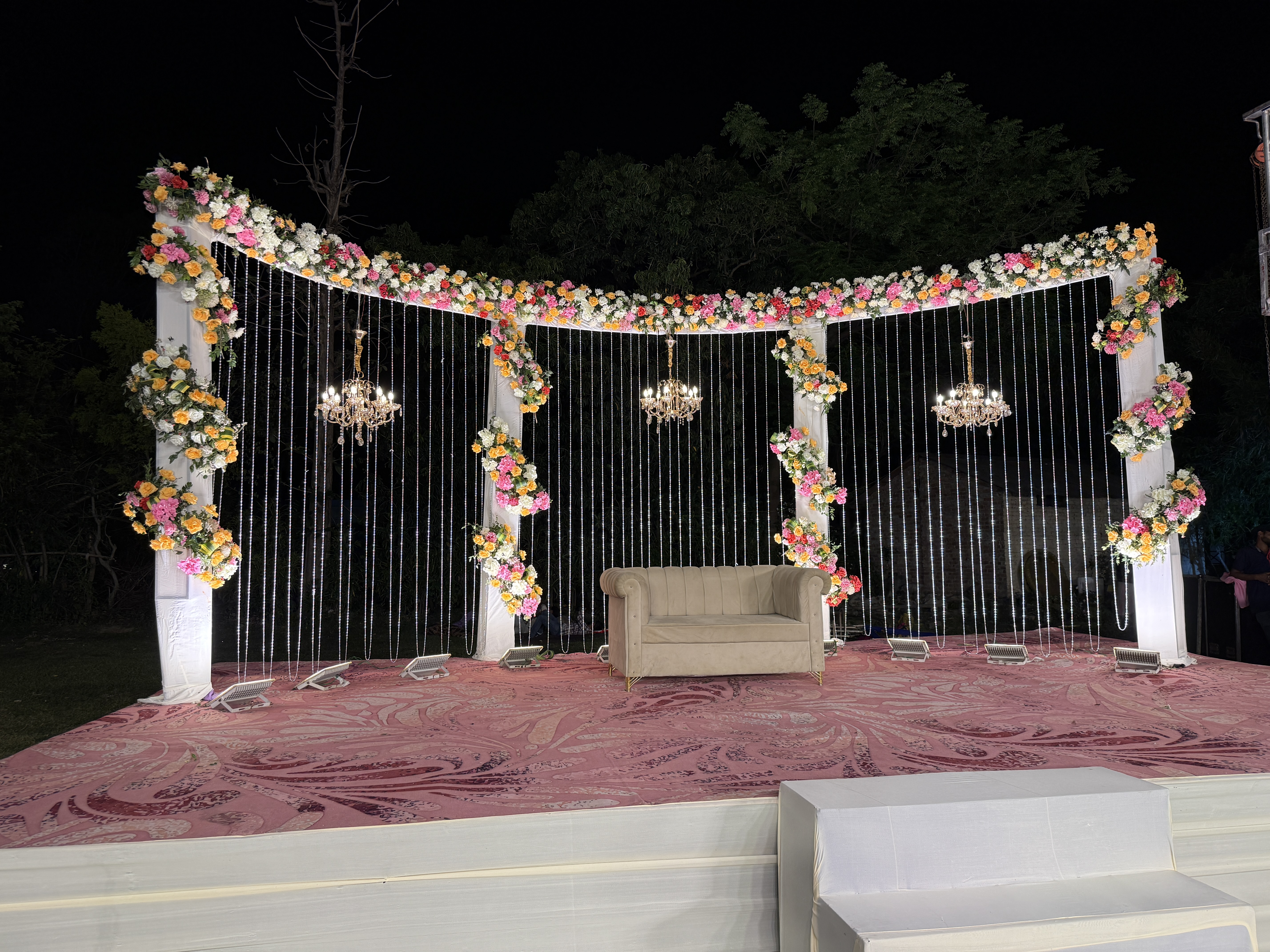 Reception wedding photo at Corbett Wild Resort
